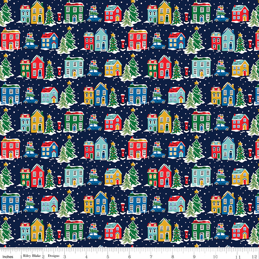 Deck the Halls | Holiday Village B by Liberty Fabrics for Riley Blake | 01666880B