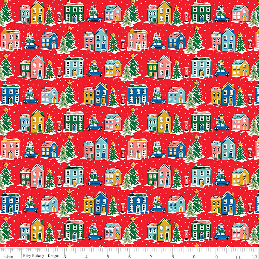 Deck the Halls | Holiday Village C by Liberty Fabrics for Riley Blake | 01666880C