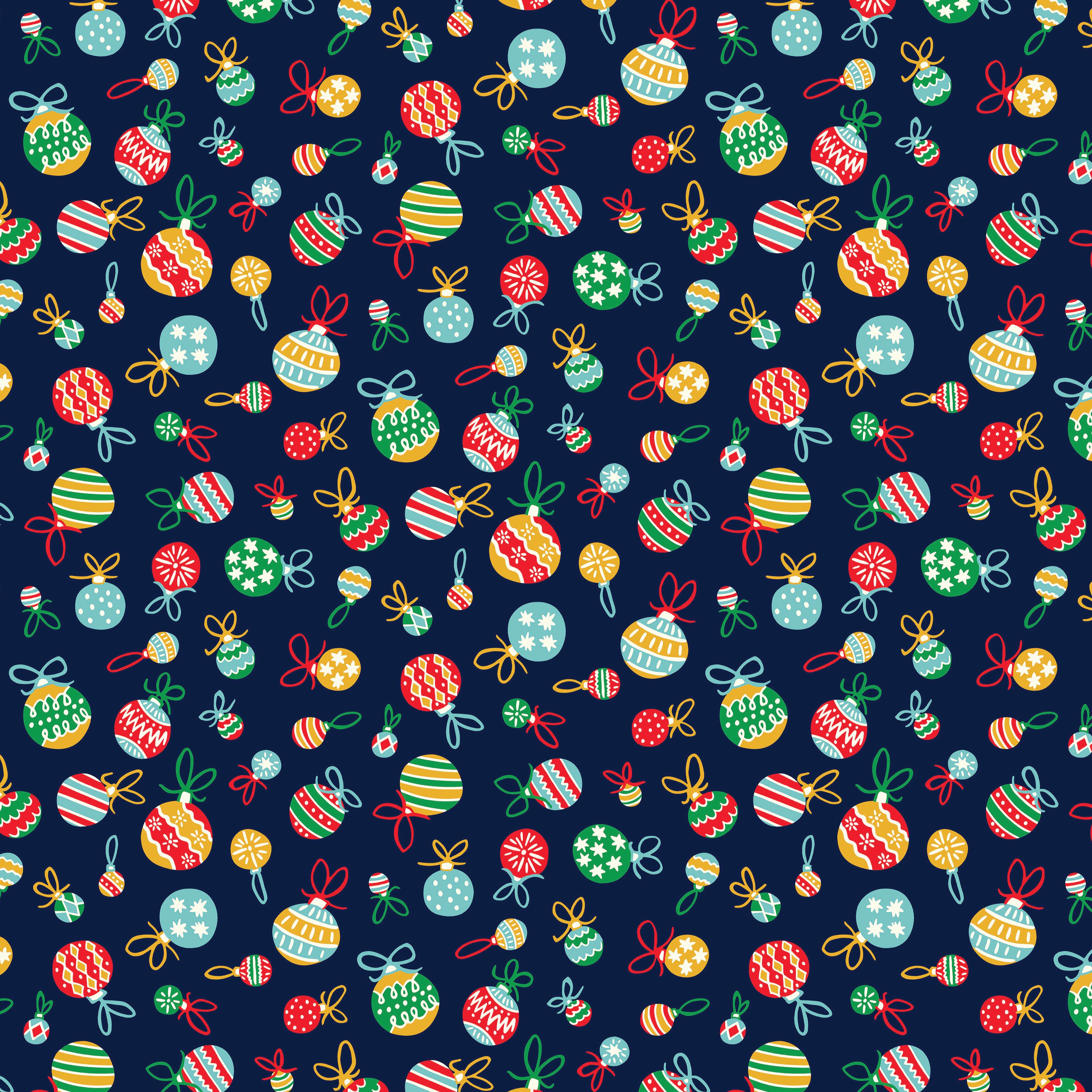 Deck the Halls | Tumbling Baubles B by Liberty Fabrics for Riley Blake | 01666882B