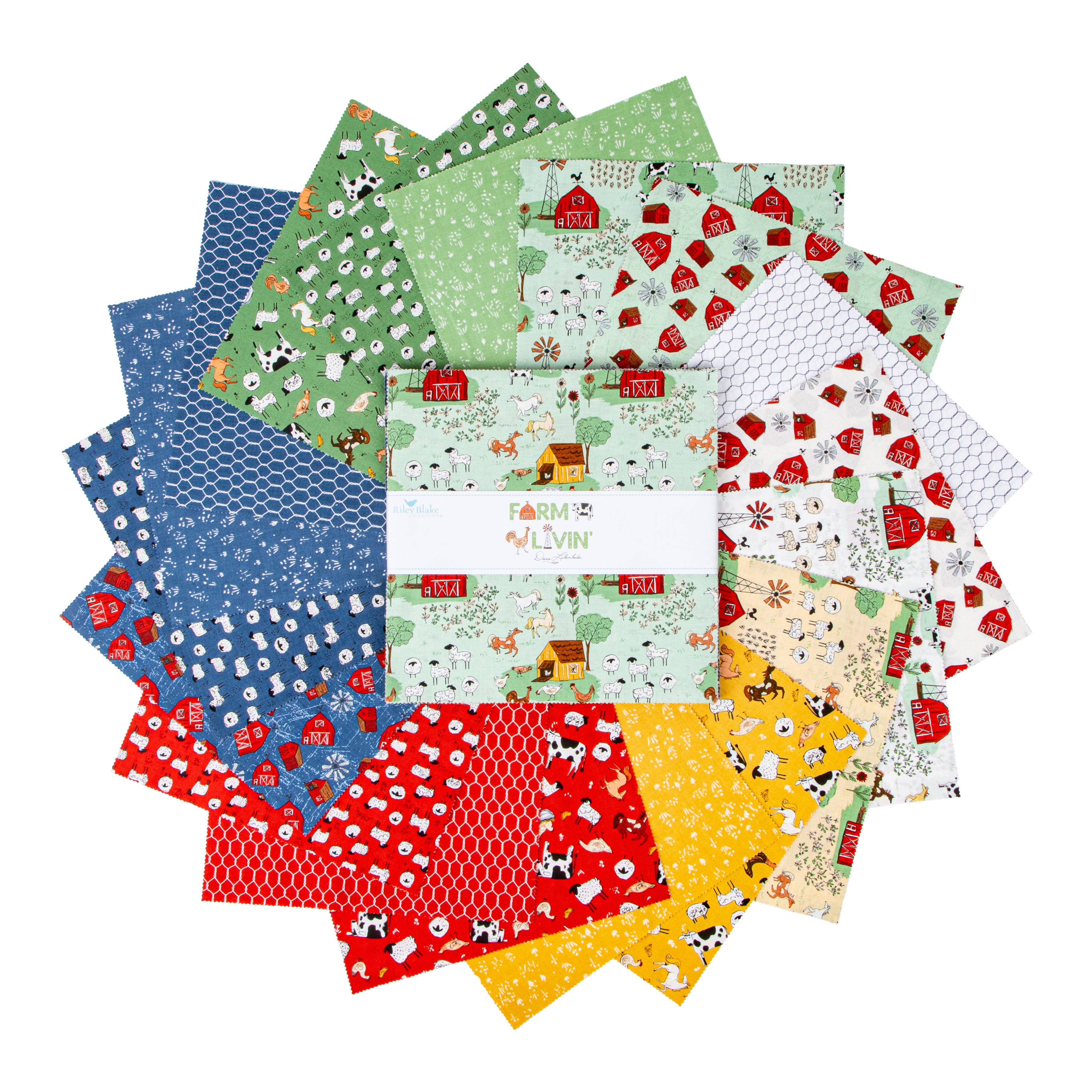 Farm Livin' | 10" Square Pack by Diane Labombarbe for Riley Blake | 42 pcs