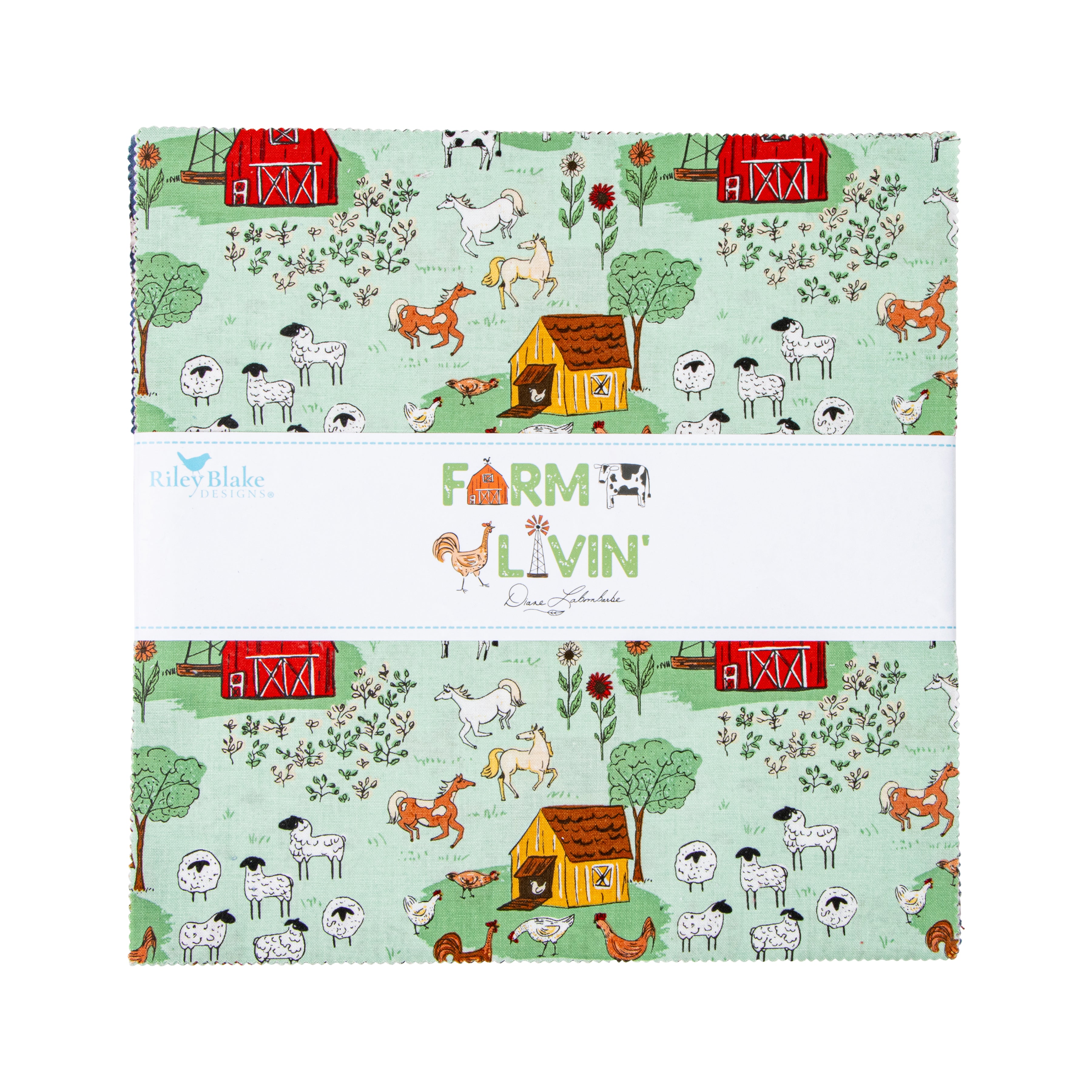 Farm Livin' | 10" Square Pack by Diane Labombarbe for Riley Blake | 42 pcs