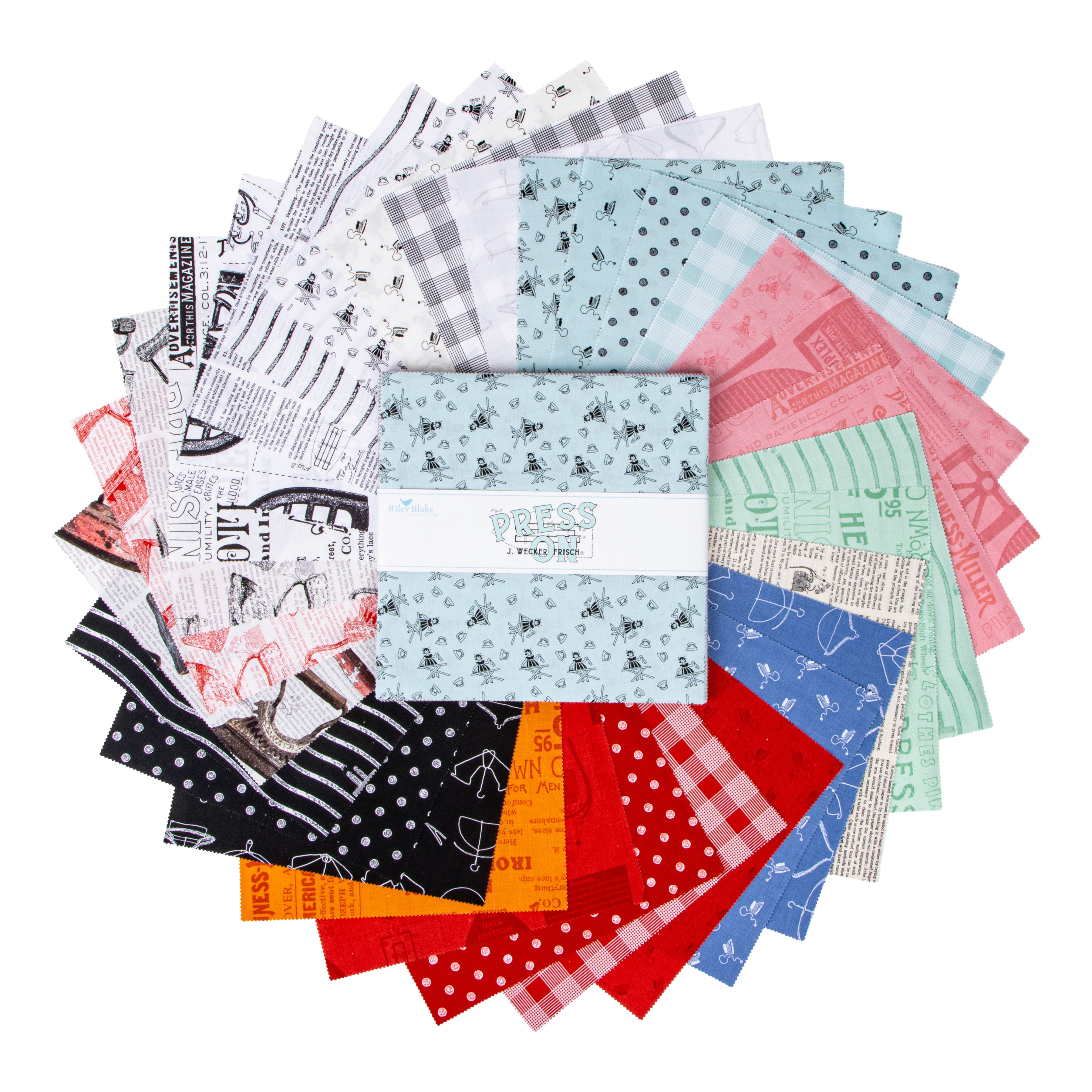Press On | 10" Square Pack by J. Wecker Frisch for Riley Blake | 42 pcs