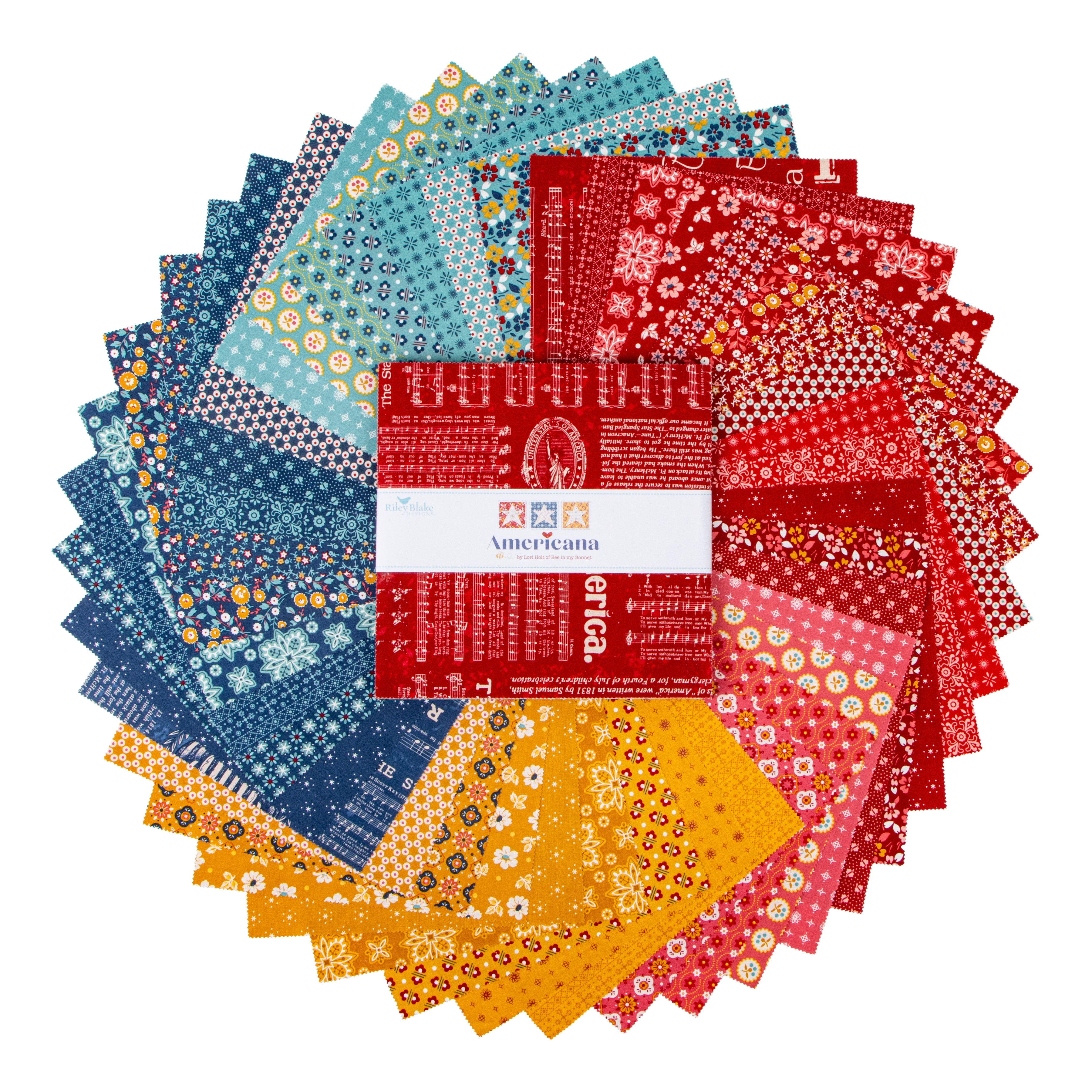 Americana | 10" Square Pack by Lori Holt for Riley Blake | 42 pcs