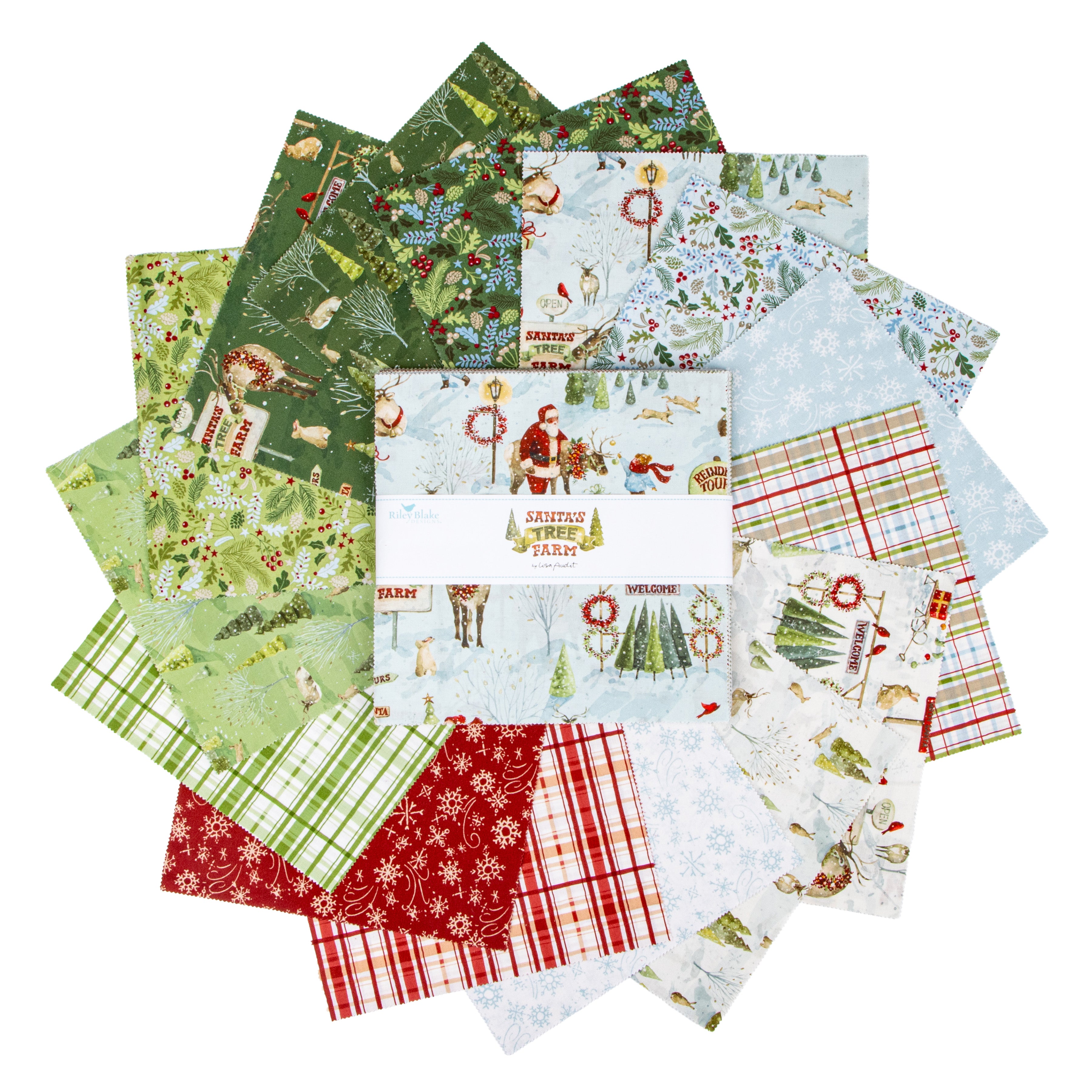 Santa's Tree Farm | 10" Square Pack by Lisa Audit for Riley Blake Designs | 42 pcs