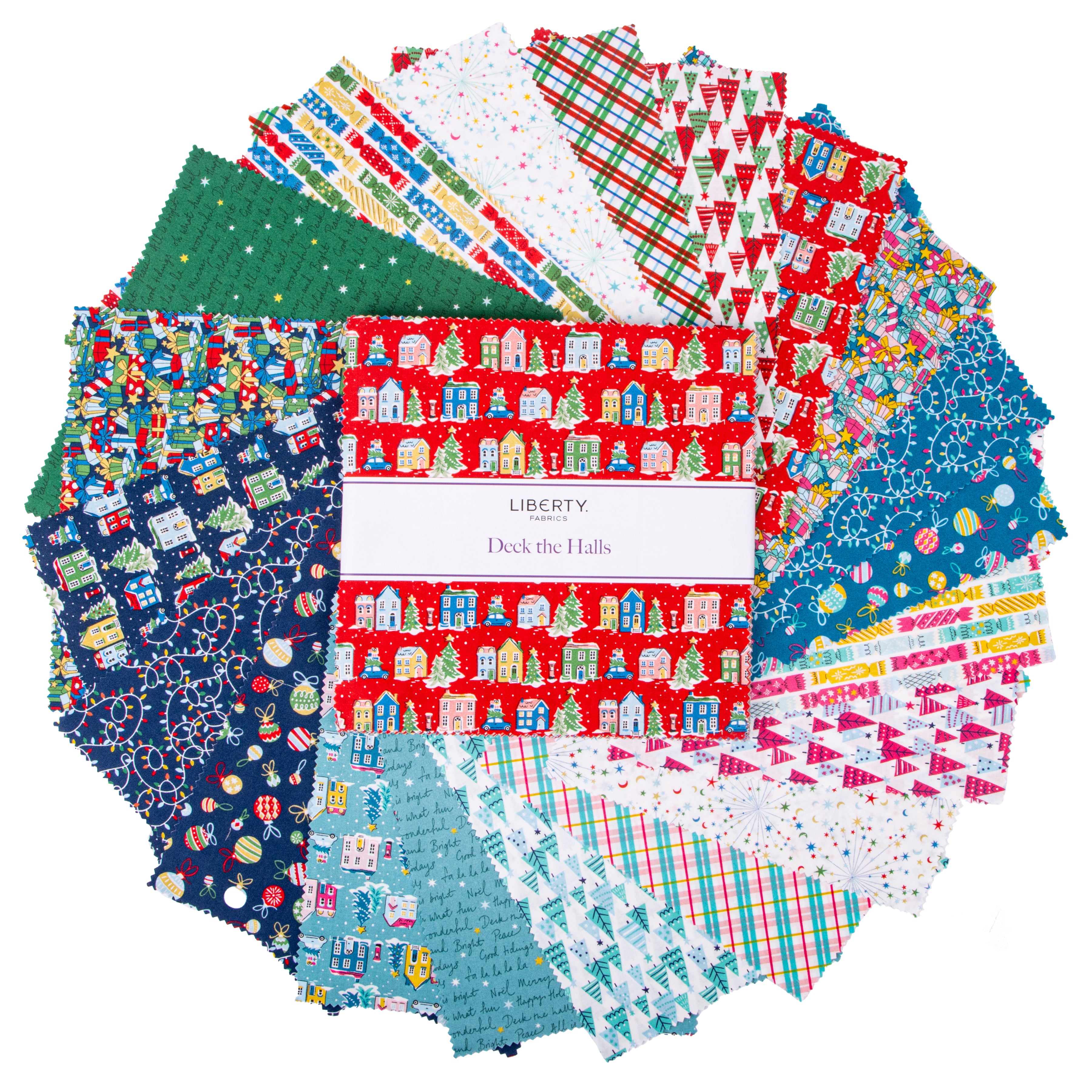 Deck the Halls | 10" Square Pack by Liberty Fabrics for Riley Blake | 42 pcs