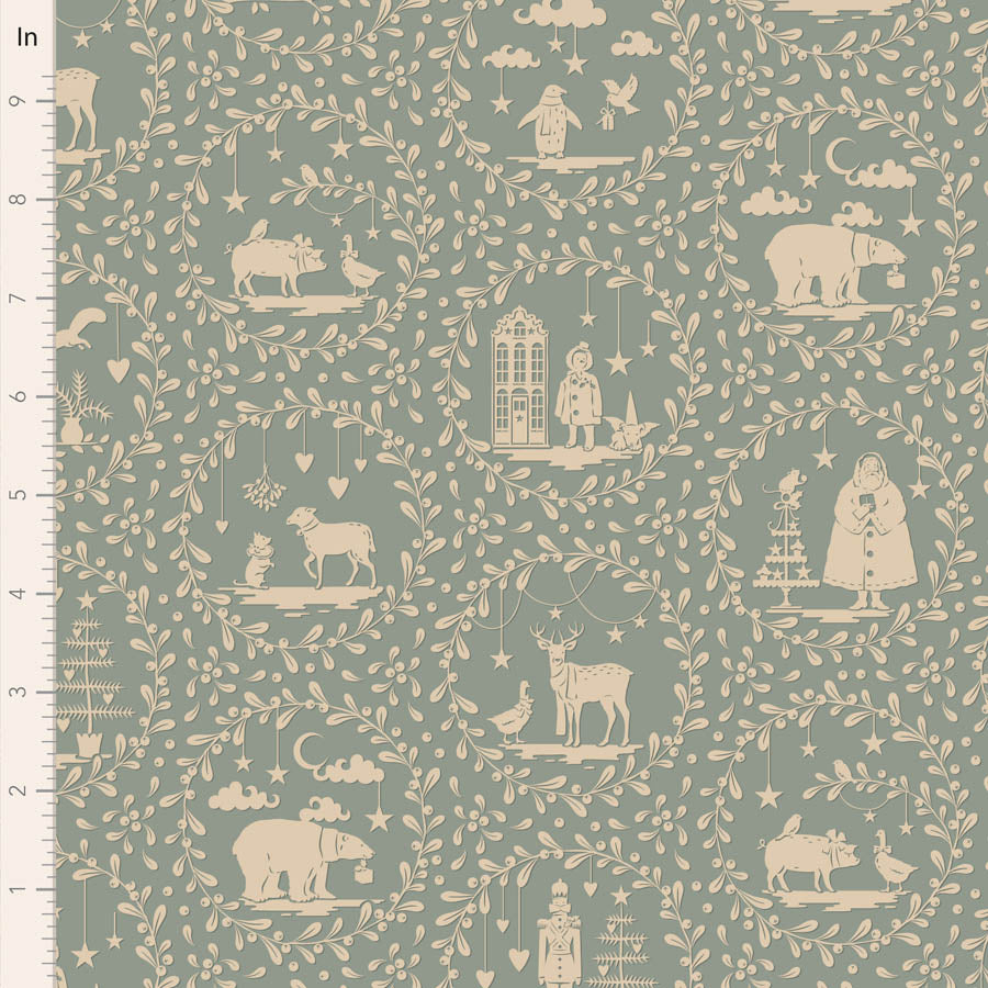 Merry Little Christmas | Fat Quarter Bundle - Duck Egg by Tone Finnanger for Tilda Fabrics | 5 pcs