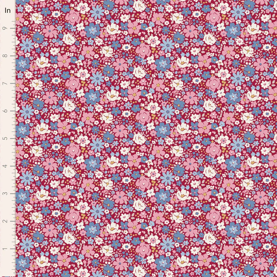 Village Life | Esther Burgundy by Tone Finnanger for Tilda Fabrics | TIL100695