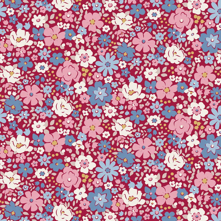 Village Life | Esther Burgundy by Tone Finnanger for Tilda Fabrics | TIL100695