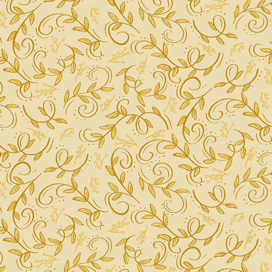 Harvest Home | Swirling Leaves - Tan by Amy Latta for Andover Fabrics | A-10114-Y