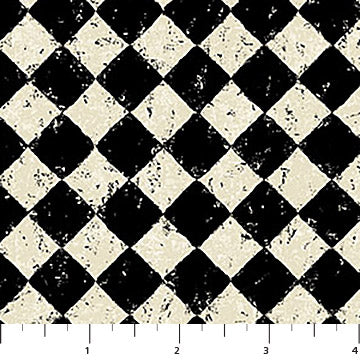 Haunted Hollow | Distressed Check - Black & Bone by Patrick Lose for Northcott | 10710-12