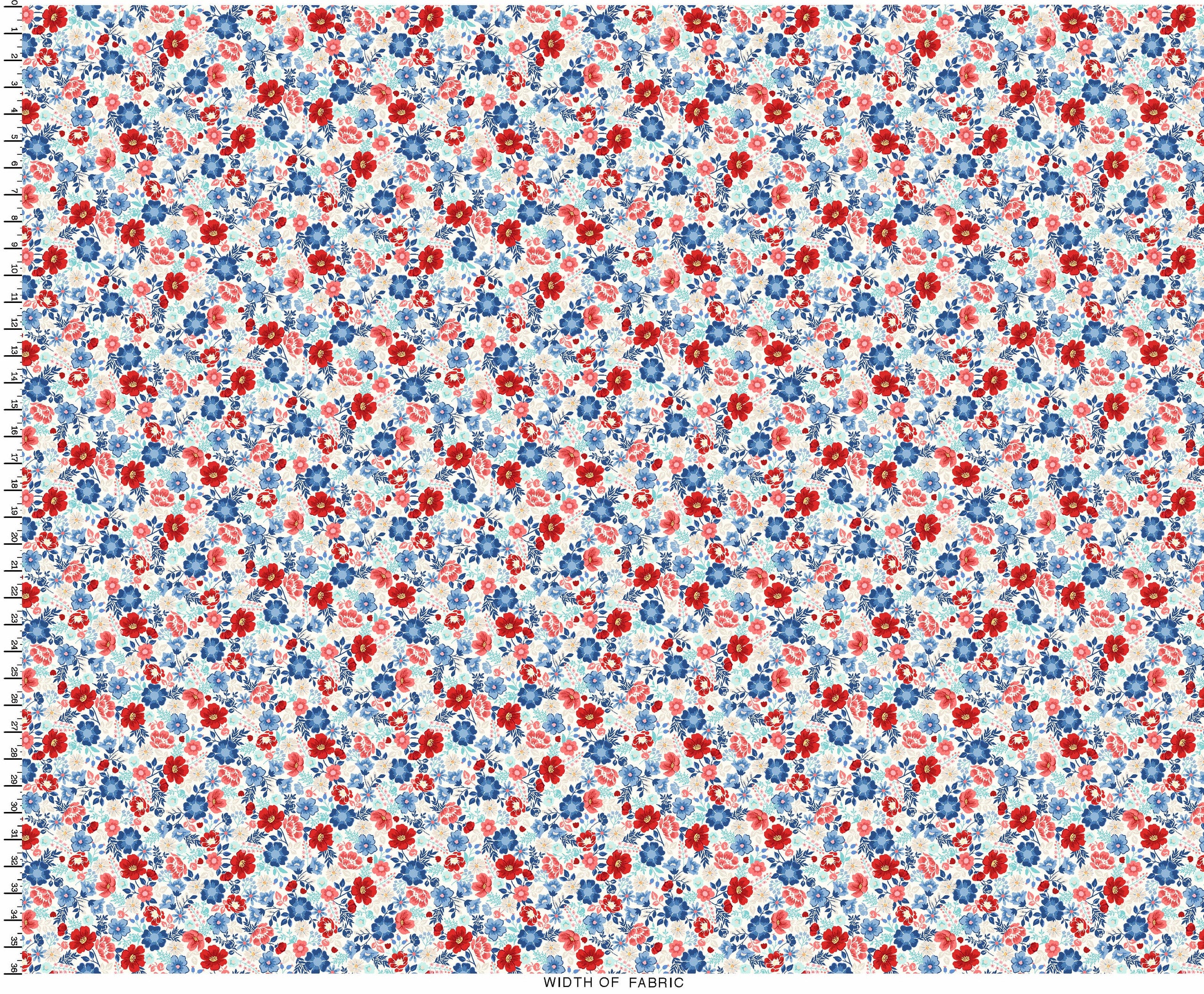 Star Spangled Beauty | Soft White Flower Parade by Kimberbell Designs for Maywood Studio | MAS10840-E