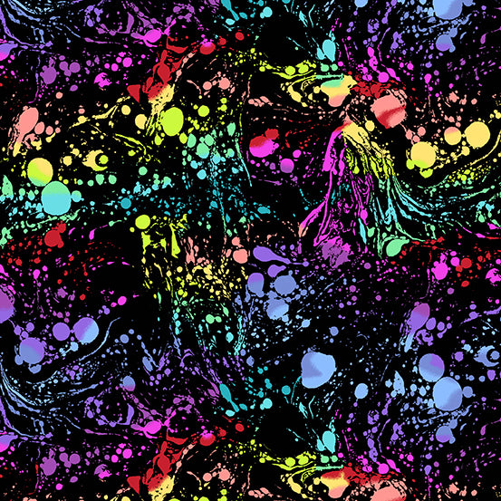 Phosphor & Venom 108s | Black Venom Quilt Backing by Libs Elliott for Andover Fabrics | AW-1189-K