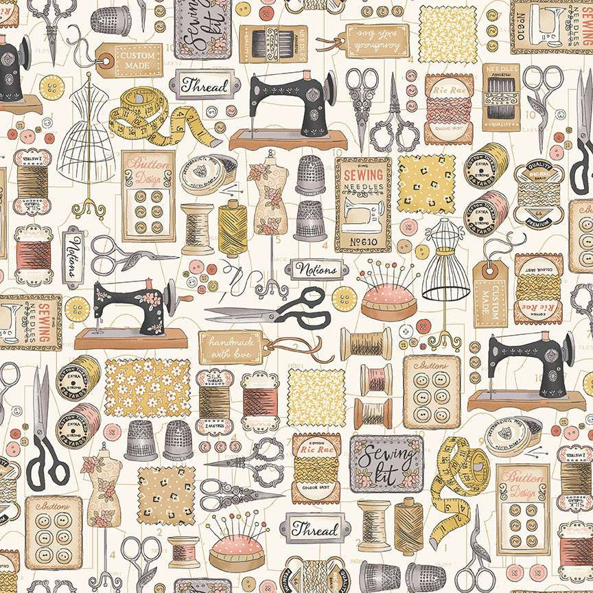 Atelier | Cream Couture by Makower UK for Andover Fabrics | MU131Q