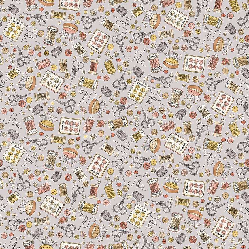 Atelier | Grey Notions by Makower UK for Andover Fabrics | MU132S