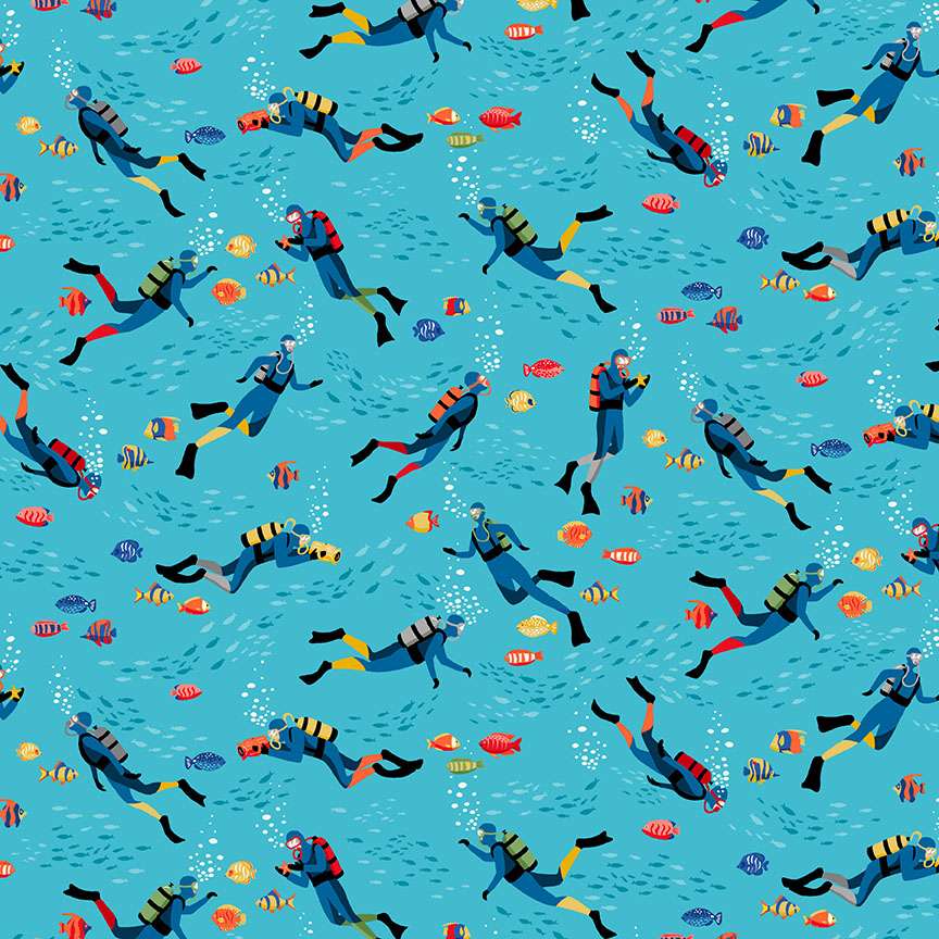 Deep Blue Sea - 10" Square Pack by Makower UK for Andover Fabrics | 42 pcs