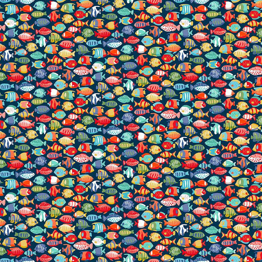 Deep Blue Sea - 10" Square Pack by Makower UK for Andover Fabrics | 42 pcs