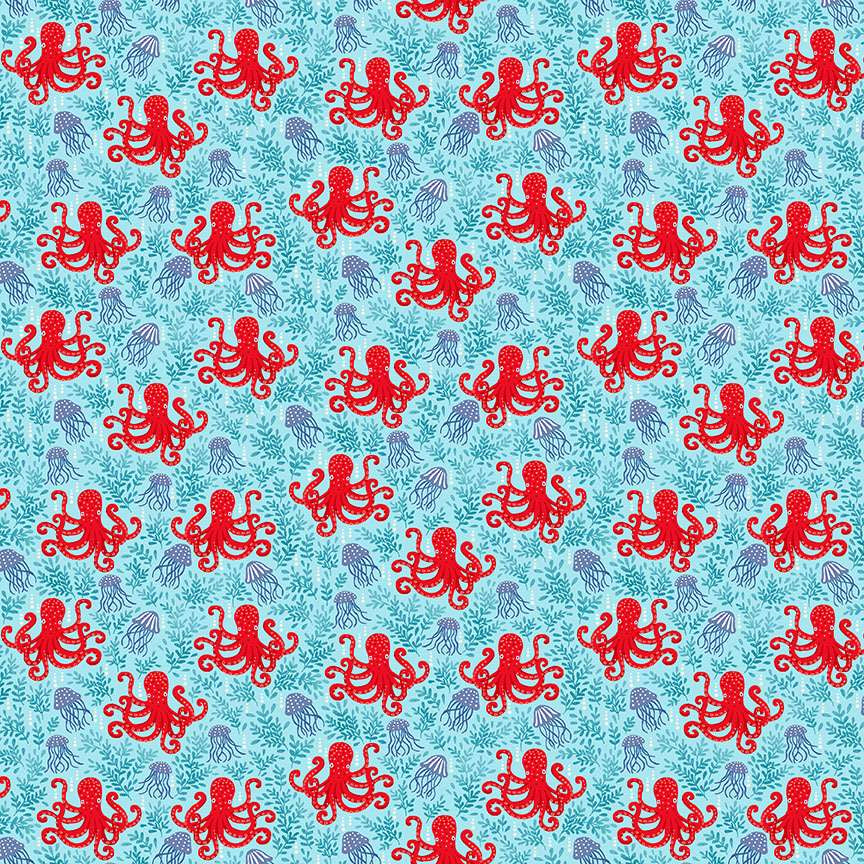 Deep Blue Sea - 10" Square Pack by Makower UK for Andover Fabrics | 42 pcs