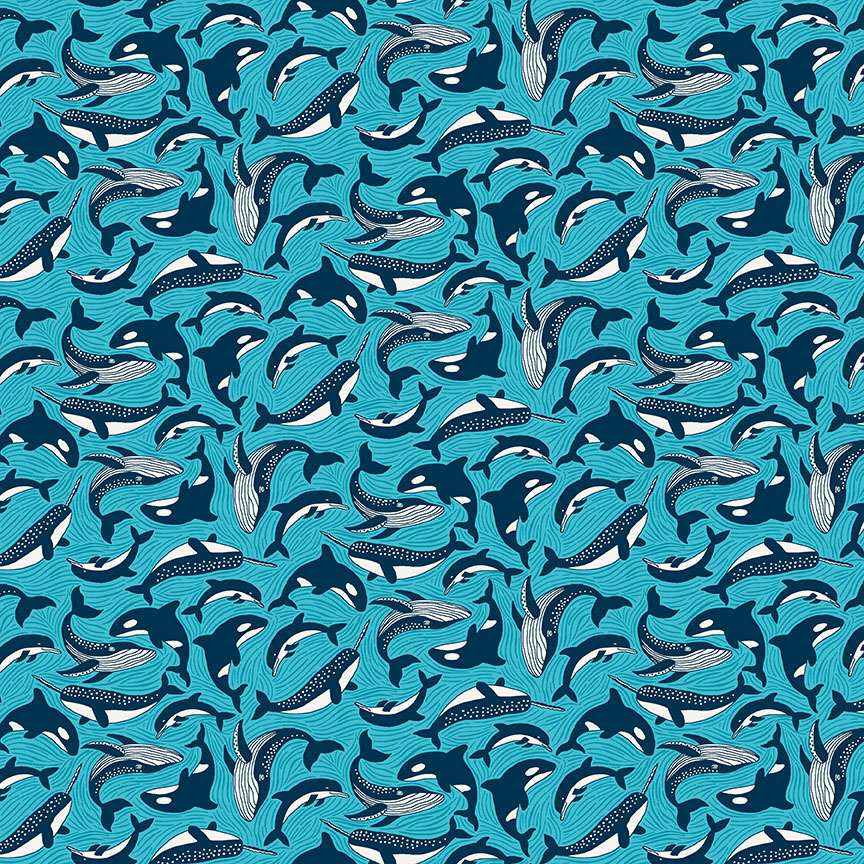 Deep Blue Sea - 10" Square Pack by Makower UK for Andover Fabrics | 42 pcs