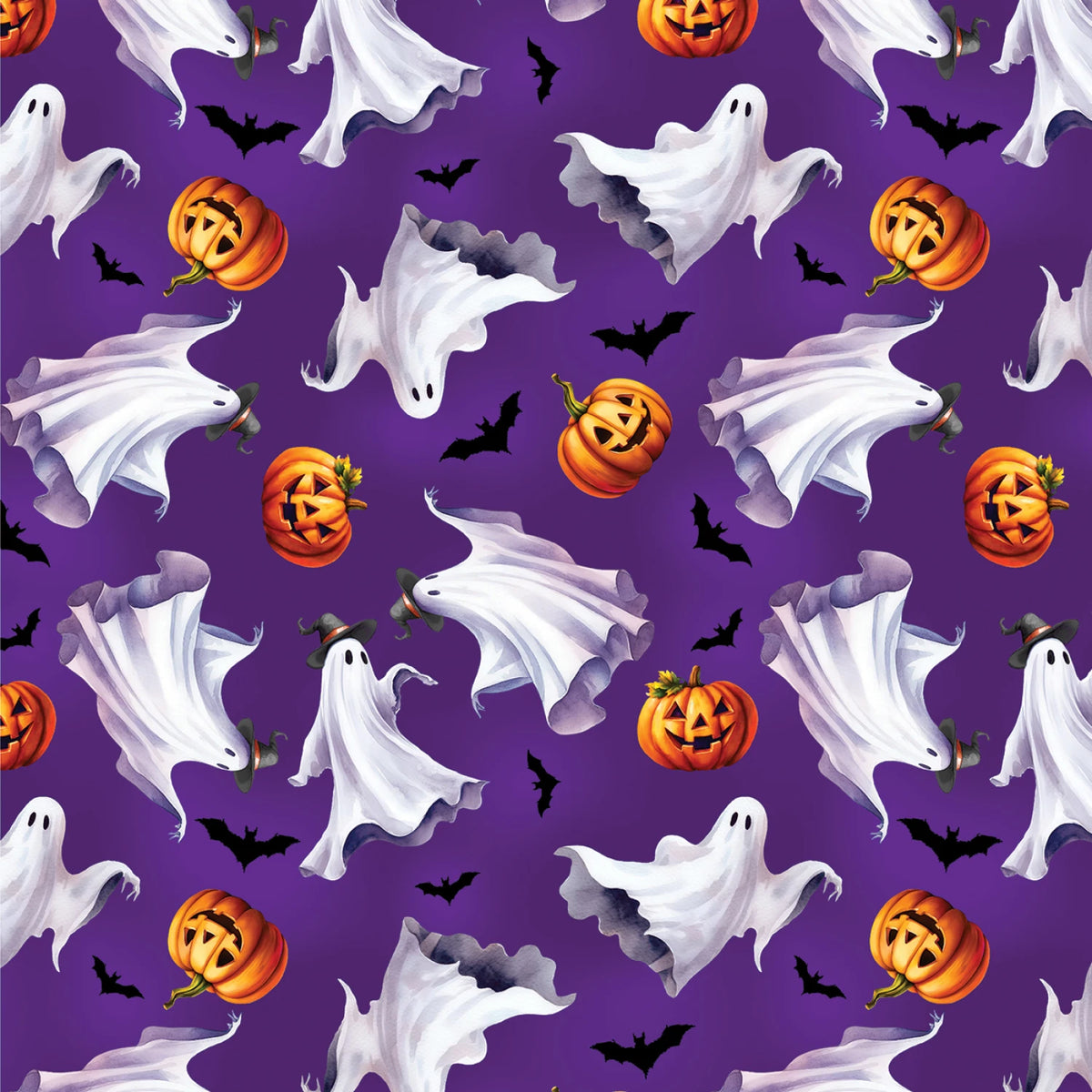 Ghostly Soiree | Ghostly Parade Purple by Nicole DeCamp for Benartex | 15102-66