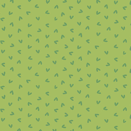 Sunny Honey | Green Hearts Aflutter by Amy Latta Creations for Andover Fabrics | A-1578-G