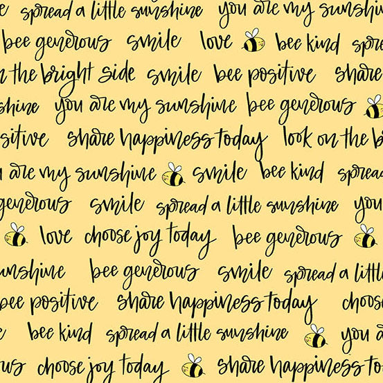 Sunny Honey | Yellow Bee Positive by Amy Latta Creations for Andover Fabrics | A-1581-Y