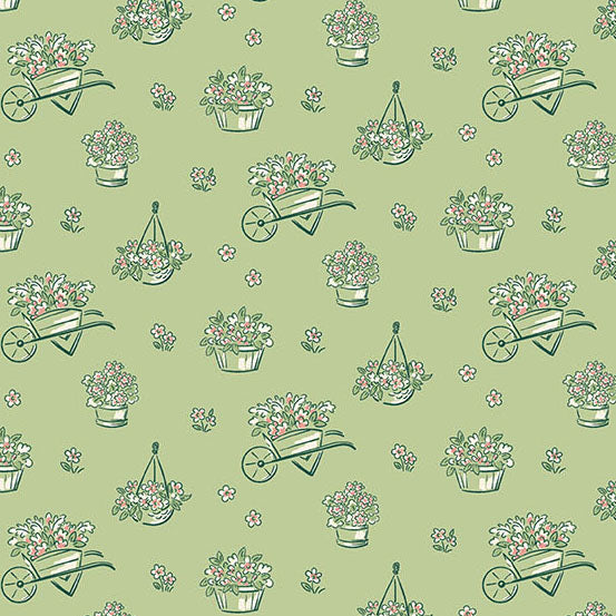 Heartland | Cucumber Dianne's Flowers by Judy Jarvi for Andover Fabrics | A-1586-G