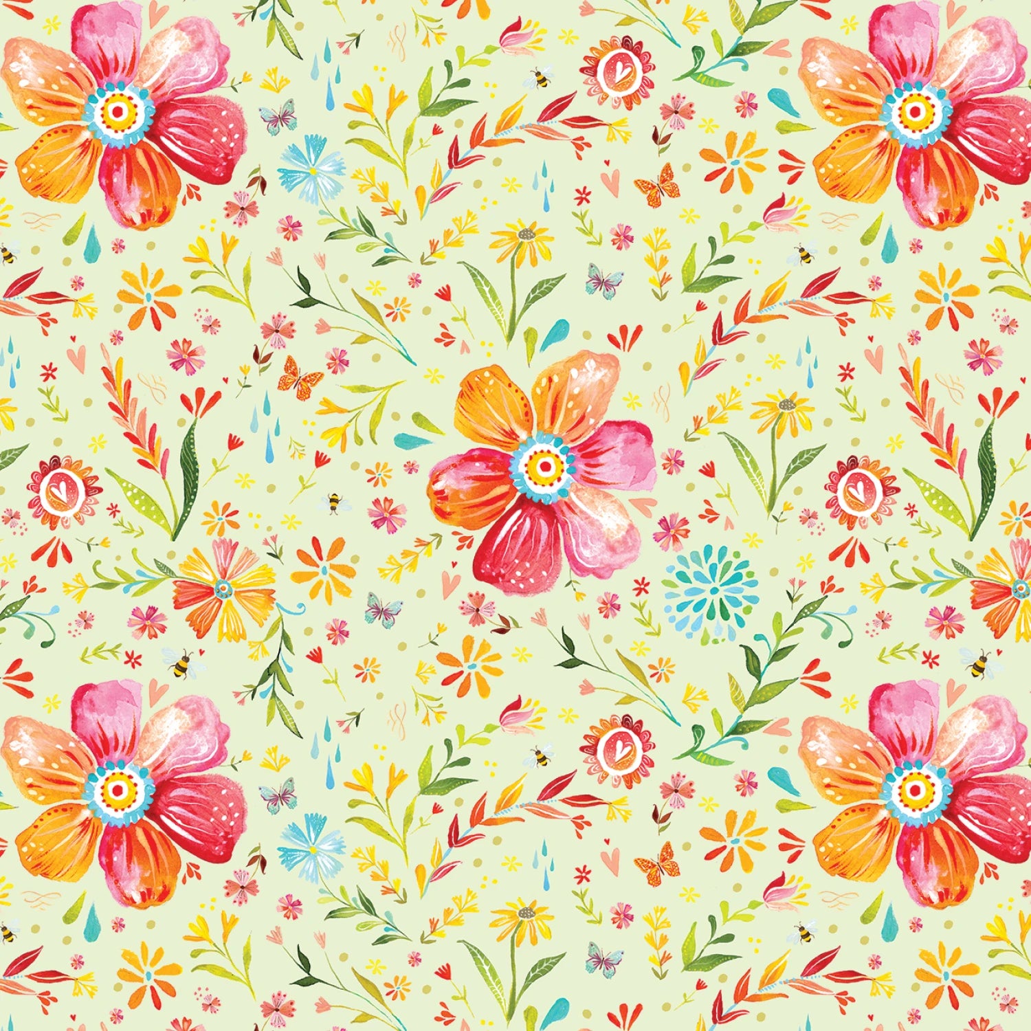 A Prairie Heart | 10" Square Pack by by Katie Daisy for Benartex | 42 pcs