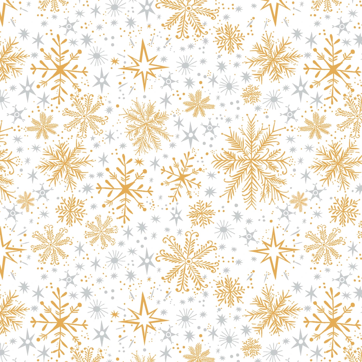Magical Season | Snow Frost White/Gold by Katie Daisy for Benartex | 16727P-92