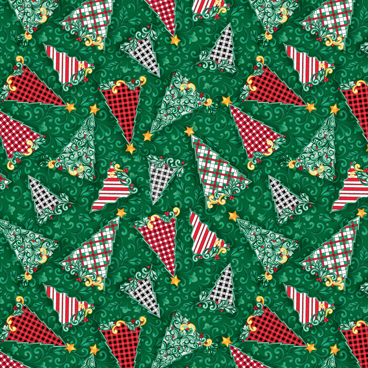 Highland Glen | Tartan Trees Green/Multi by Jim Shore for Benartex | 16820-42
