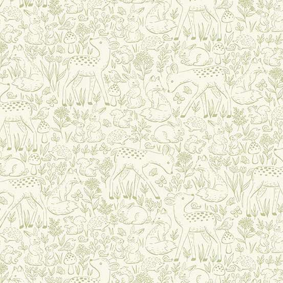Little Ones | Etched Green by Makower UK for Andover Fabrics | MU-194-G