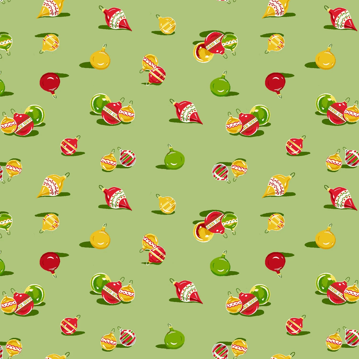 A Kitty for Christmas | Green Ornaments by Hannah West for Henry Glass | 1983-66