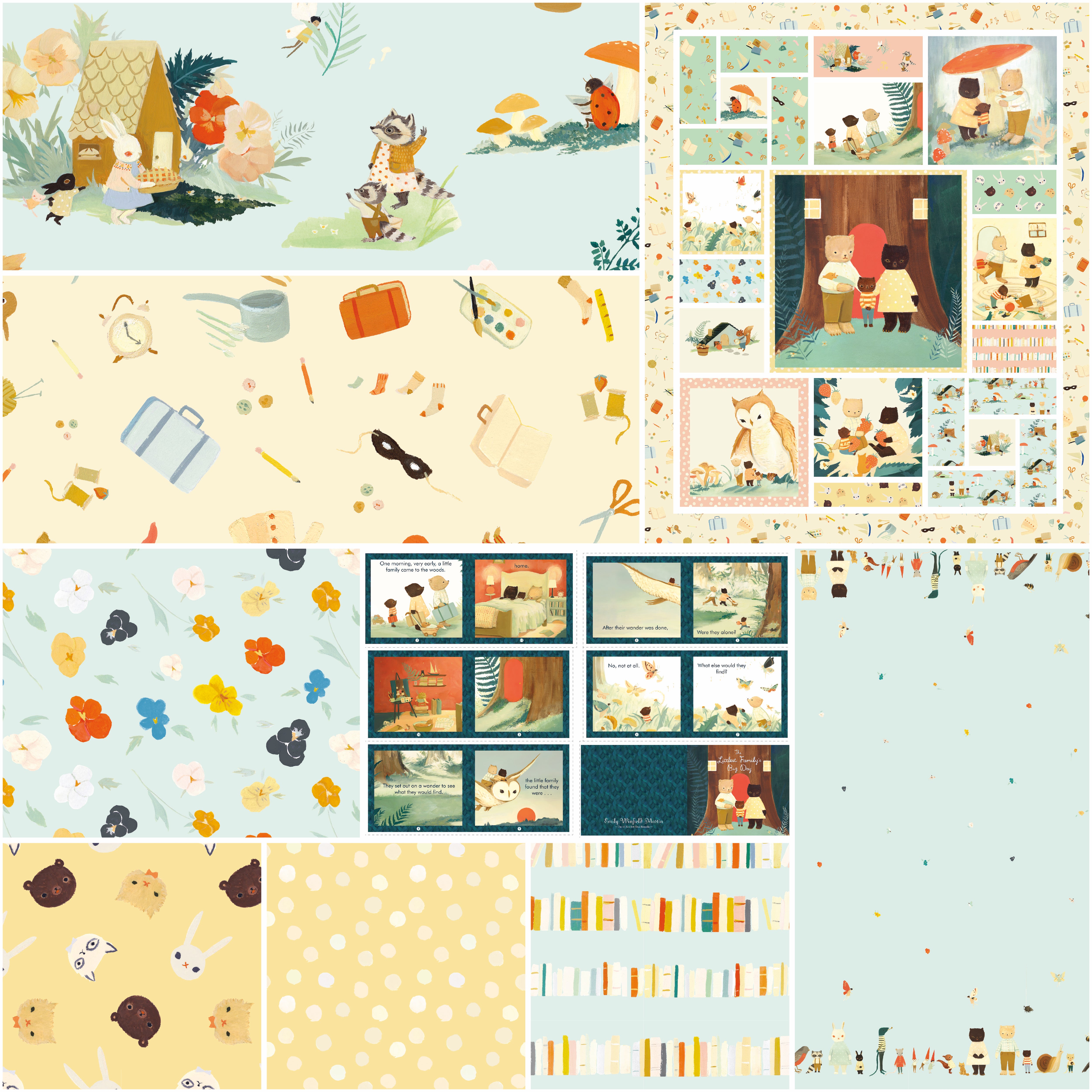 Littlest Family's Big Day | 1-Yard Bundle Aqua by Emily Winfield Martin for Riley Blake | 9 pcs