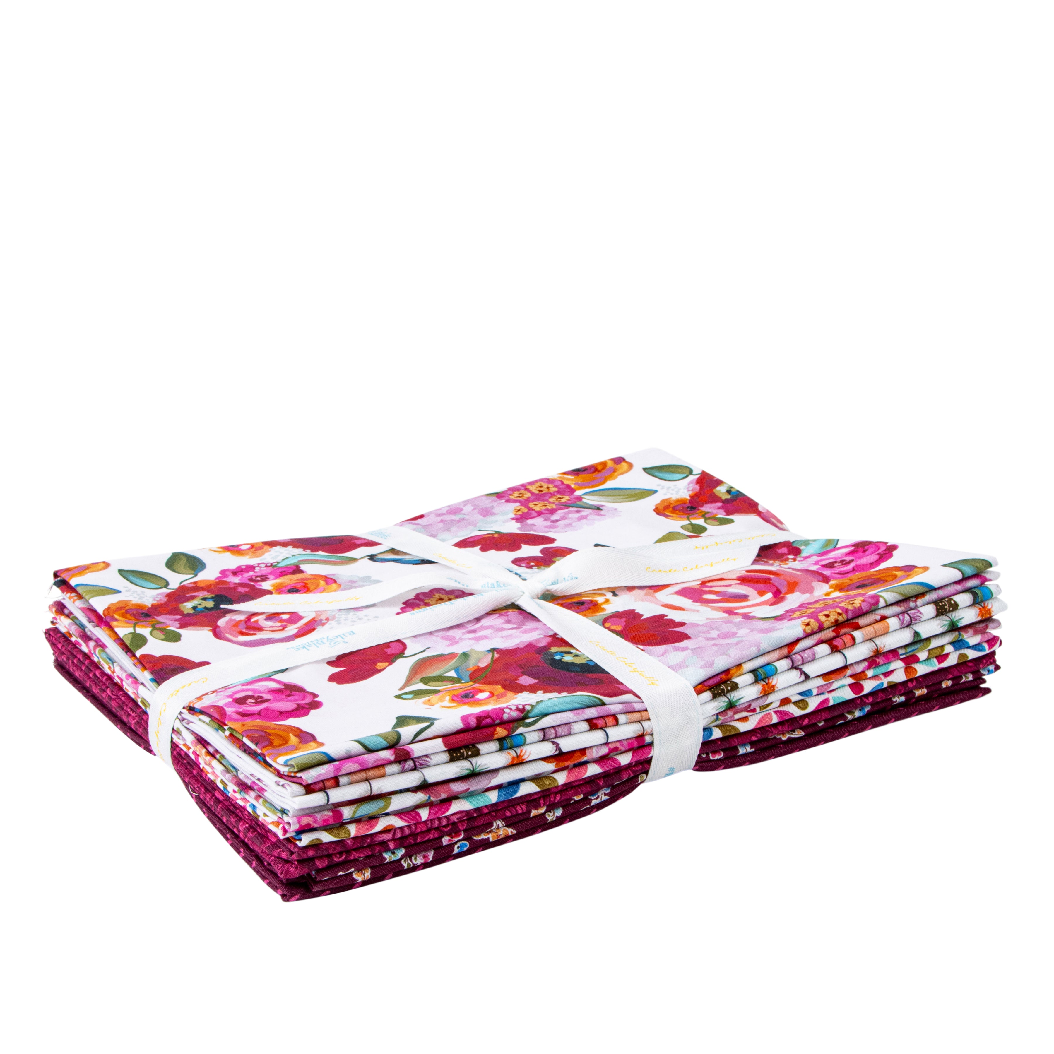 Poppies & Plumes | 1-Yard Bundle White by Lila Tueller for Riley Blake | 7 pcs