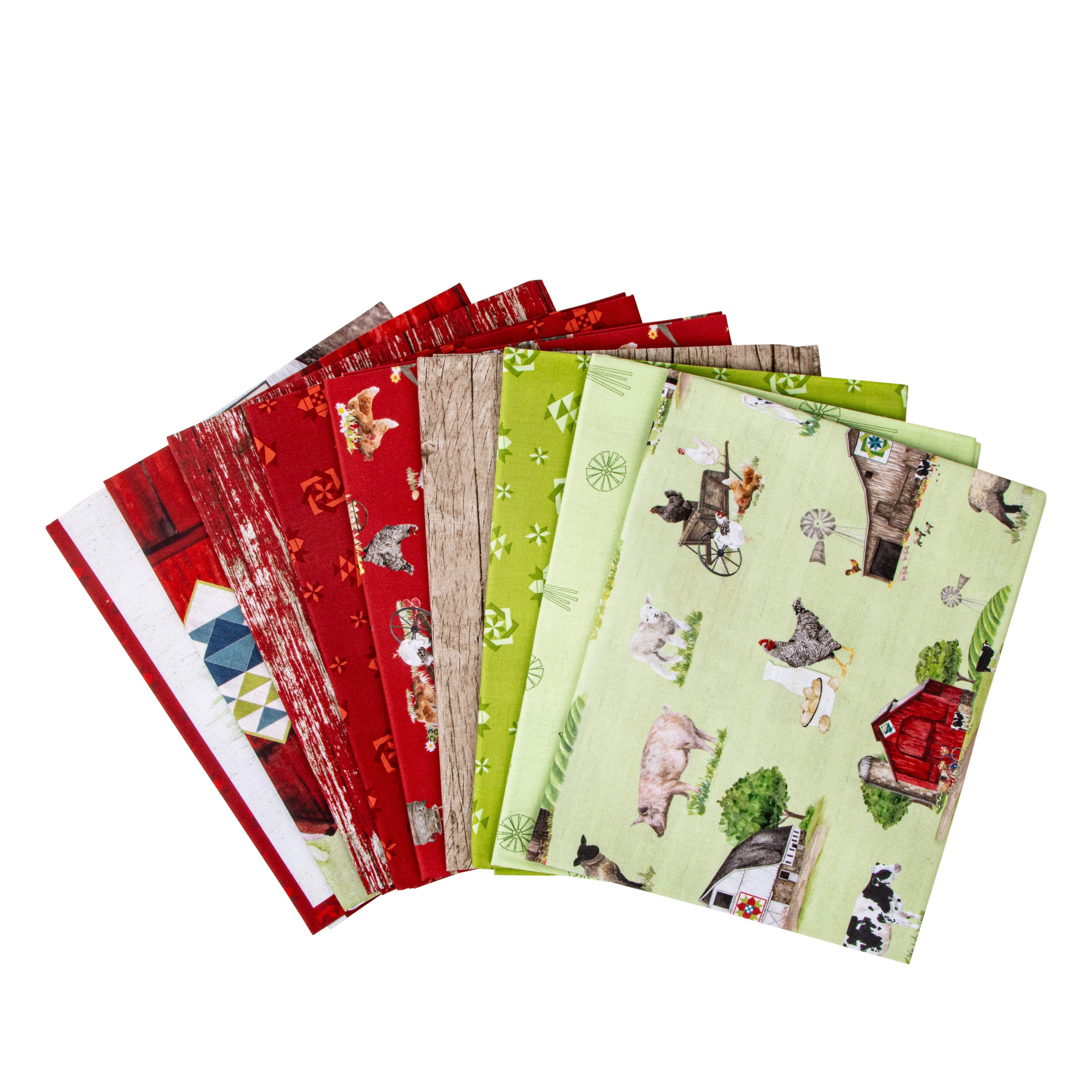 Spring Barn Quilts | 1-Yard Bundle Green by Tara Reed for Riley Blake Designs | 9 pcs