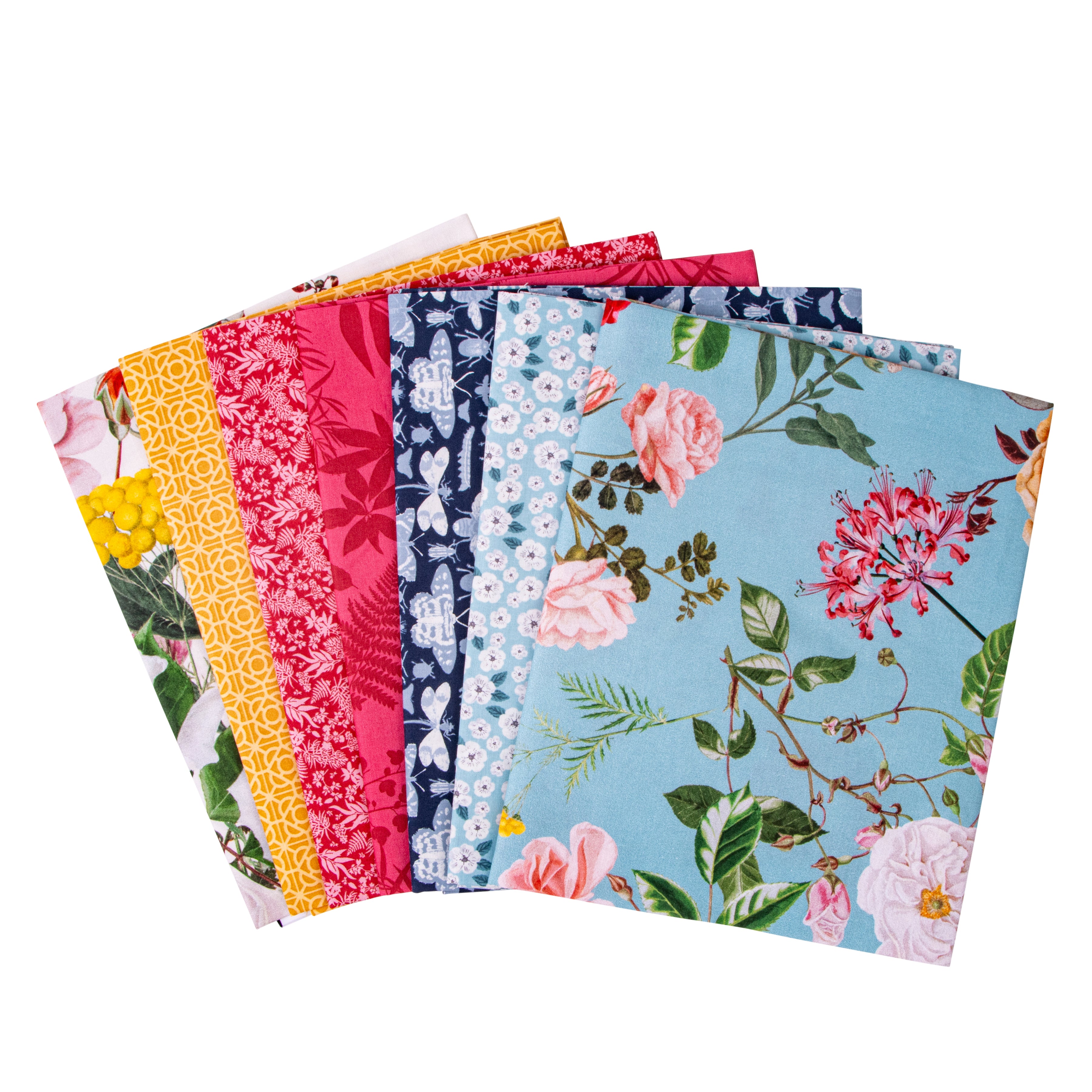 Floral Gardens | 1-Yard Bundle Sky by Royal Horticultural Society for Riley Blake | 7 pcs