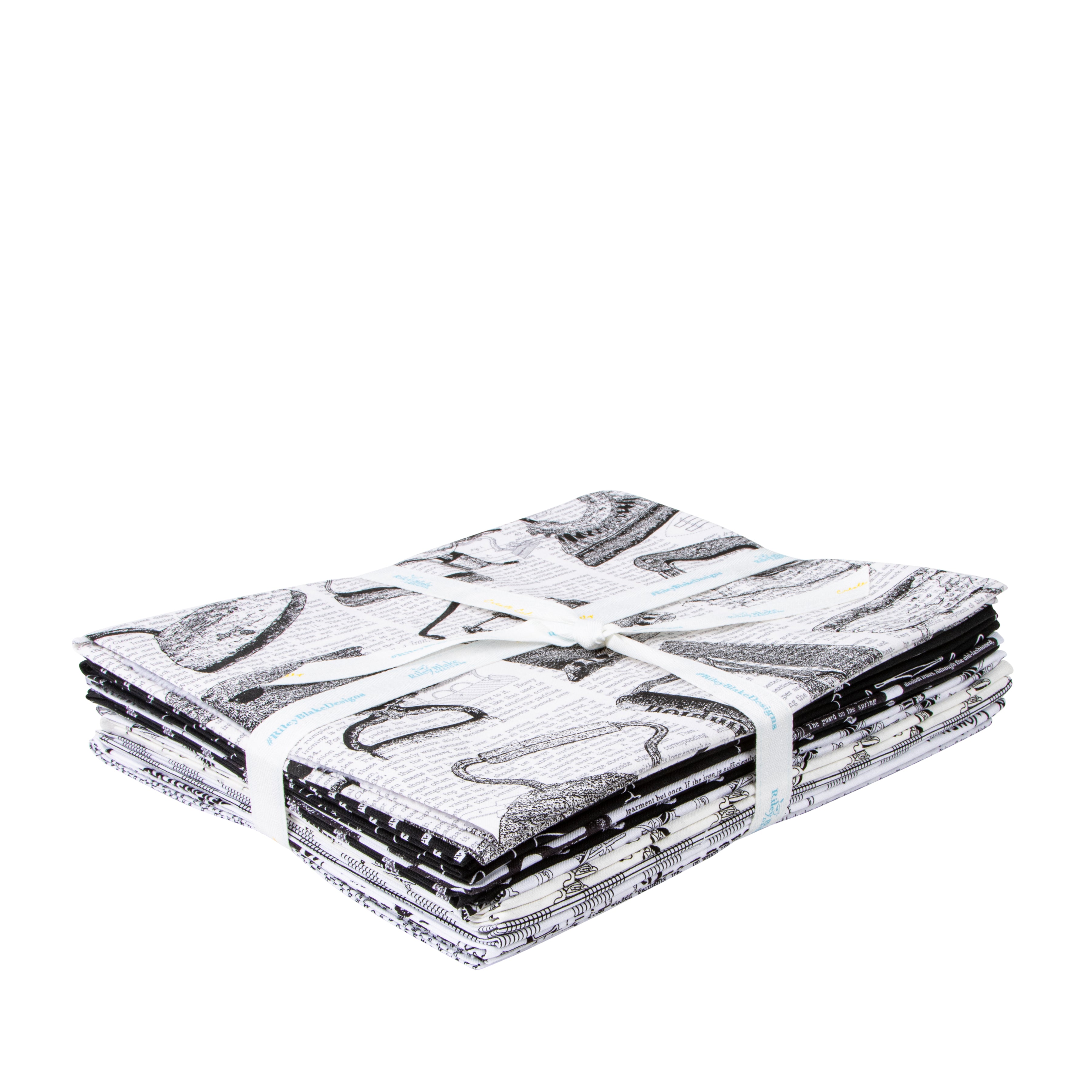 Press On | 1-Yard Bundle Black by J. Wecker Frisch for Riley Blake | 10 pcs