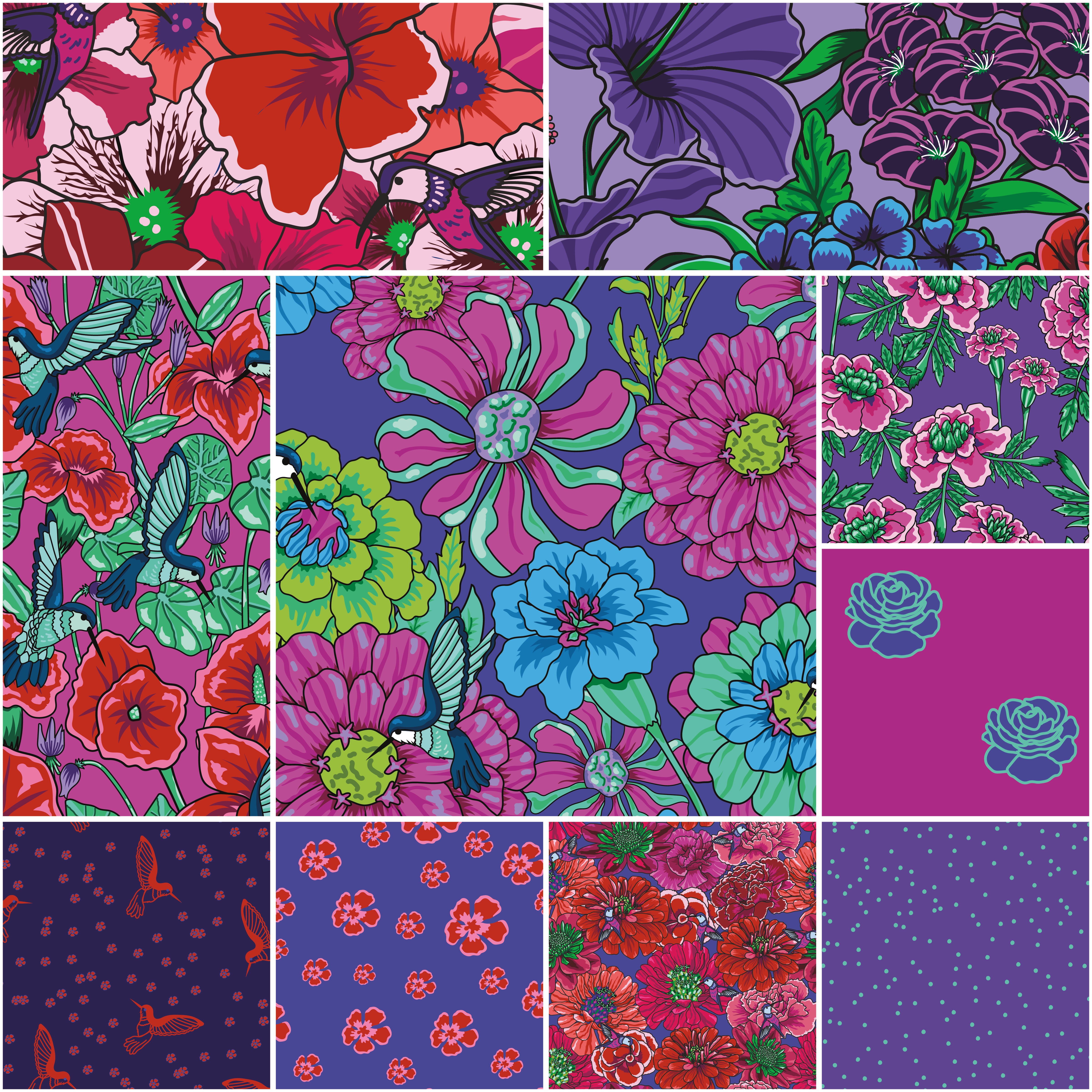 Botanic Blast | 10" Square Pack by Sew Yeah Quilting for Riley Blake | 42 pcs