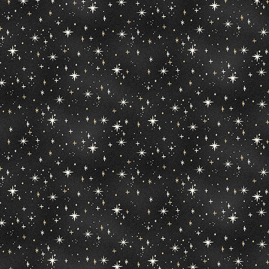 Charmed | Shimmer - Black by Makower UK for Andover Fabrics | MU-200-X