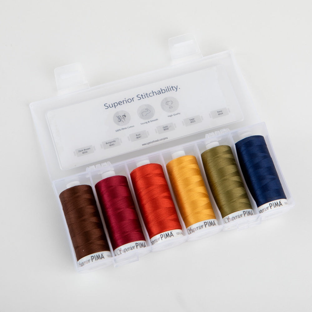 Superior Threads 50wt Pima Cotton 6-spool collection: DARKS