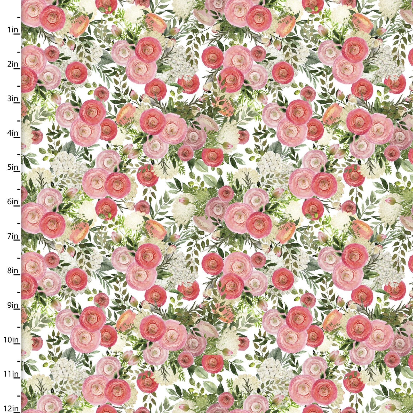 White Cottage Farm | Cottage Floral by Beth Albert for 3 Wishes Fabric | 20877-WHT