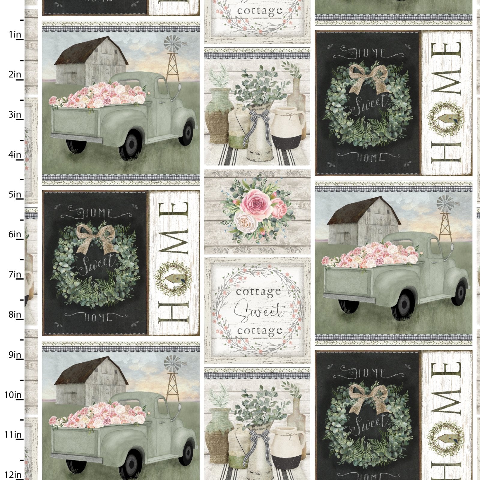 White Cottage Farm | Farmhouse Patch by Beth Albert for 3 Wishes Fabric | 20880-MLT