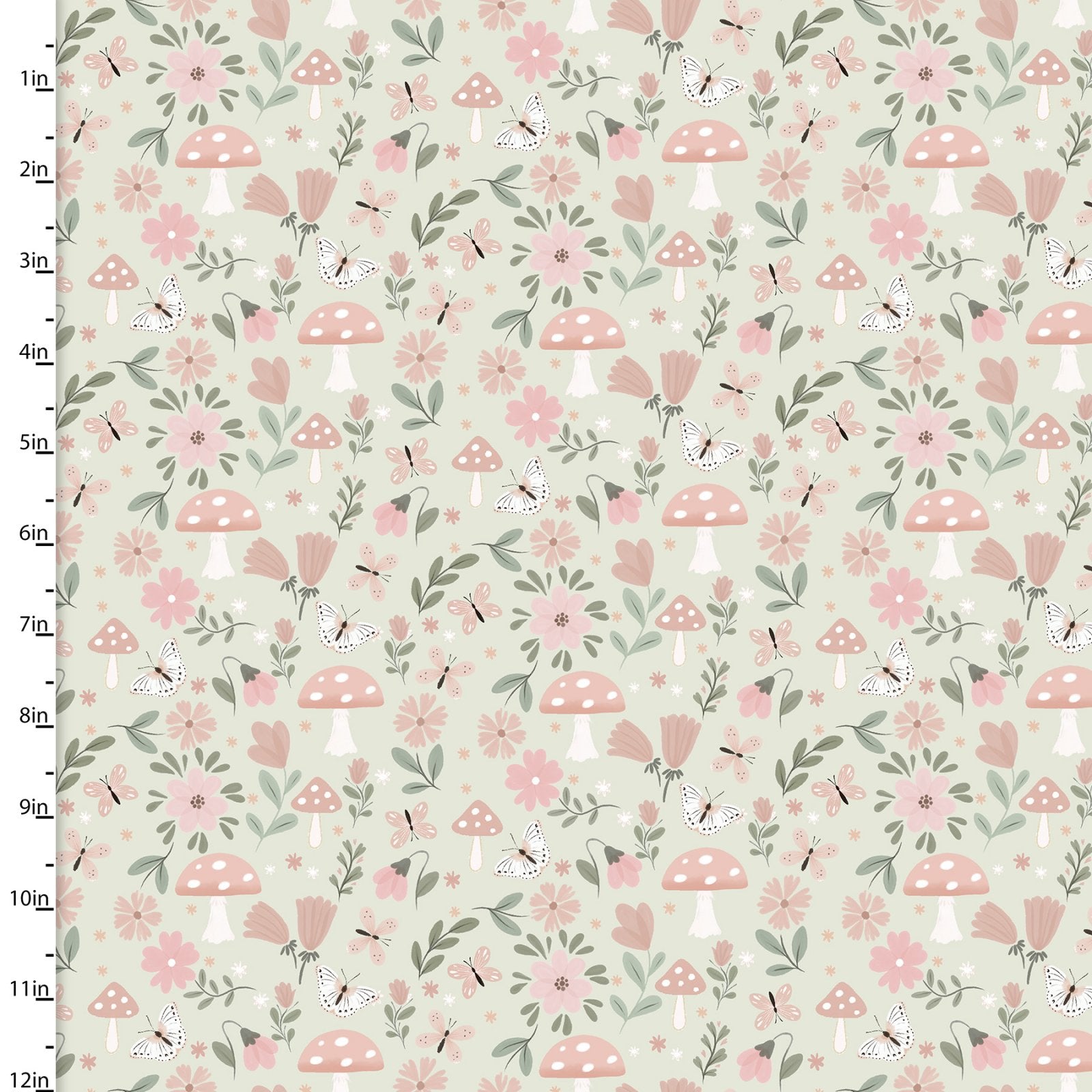 Baby in Bloom Flannel | Butterflies & Blooms Green by Jo Taylor for 3 Wishes | 21675-GRN