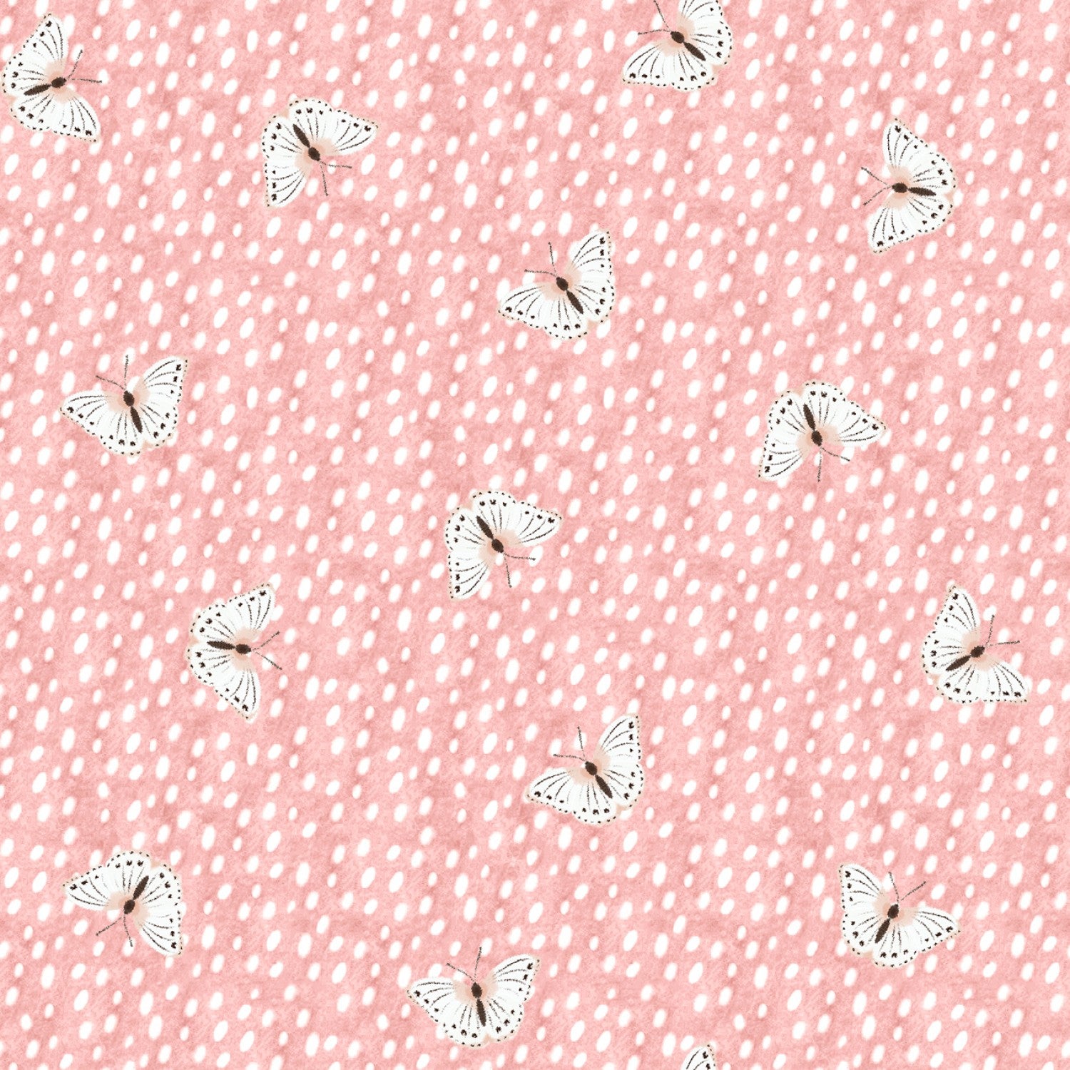 Baby in Bloom Flannel | Fluttering Pink by Jo Taylor for 3 Wishes | 21676-PNK
