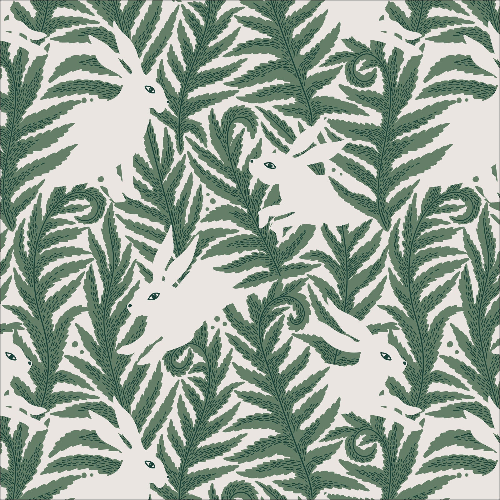 Baltic Woodland - Wild Hares Organic Cotton from Cloud9 Fabrics