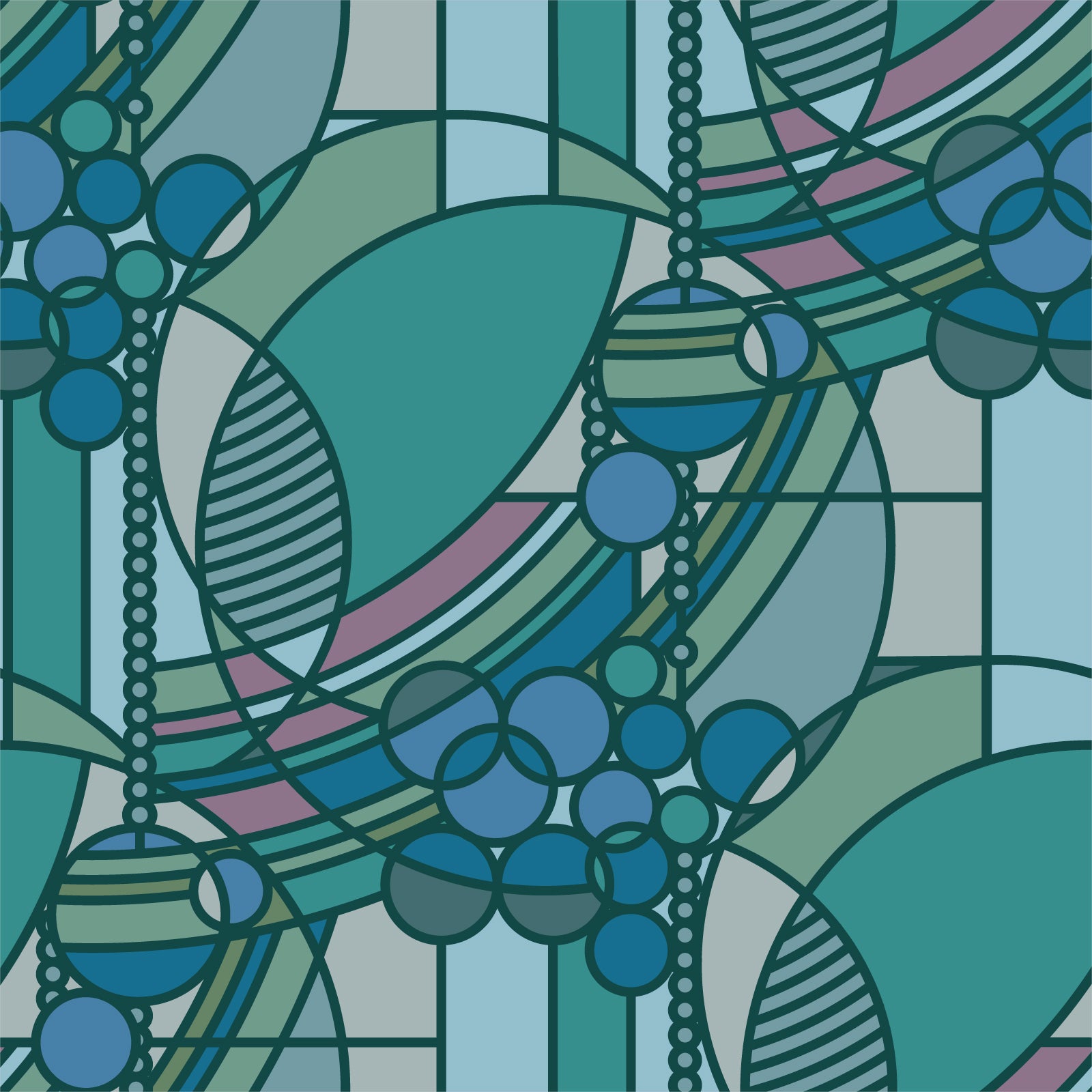 Frank Lloyd Wright Collection by Cloud9 | March Balloons - Water (227537) | 100% Organic Cotton