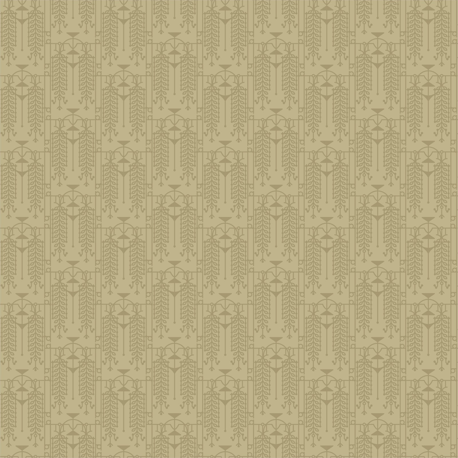 Frank Lloyd Wright Collection by Cloud9 | The House Beautiful Design A - Pale Mustard (227540) | 100% Organic Cotton