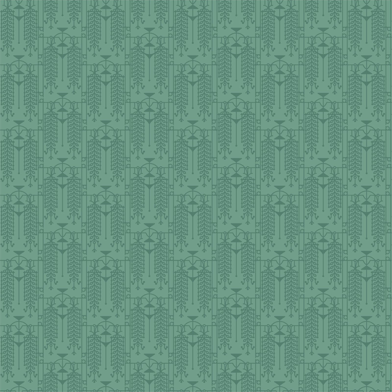 Frank Lloyd Wright Collection by Cloud9 | The House Beautiful Design A - Egyptian Blue (227541) | 100% Organic Cotton