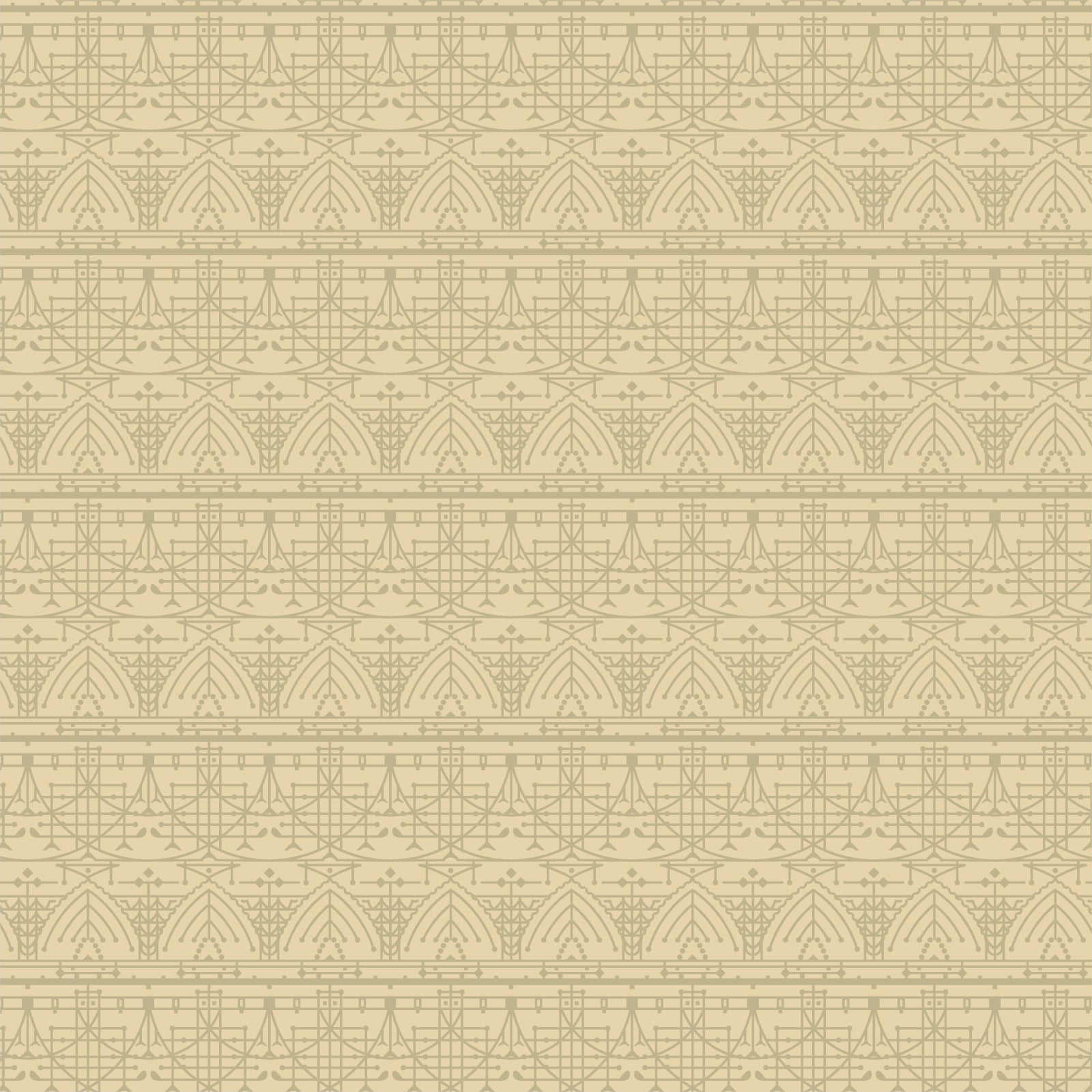 Frank Lloyd Wright Collection by Cloud9 | The House Beautiful Design B - Lemon White (227545) | 100% Organic Cotton