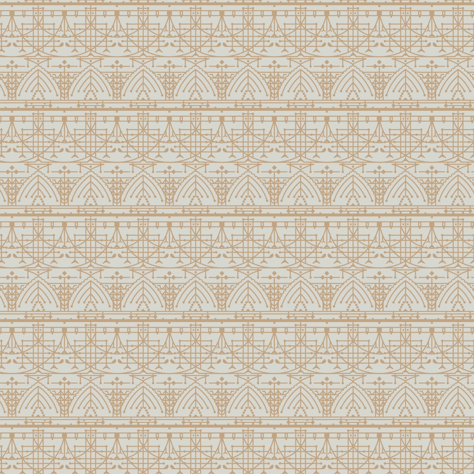 Frank Lloyd Wright Collection by Cloud9 | The House Beautiful Design B - Soft Gray (227546) | 100% Organic Cotton