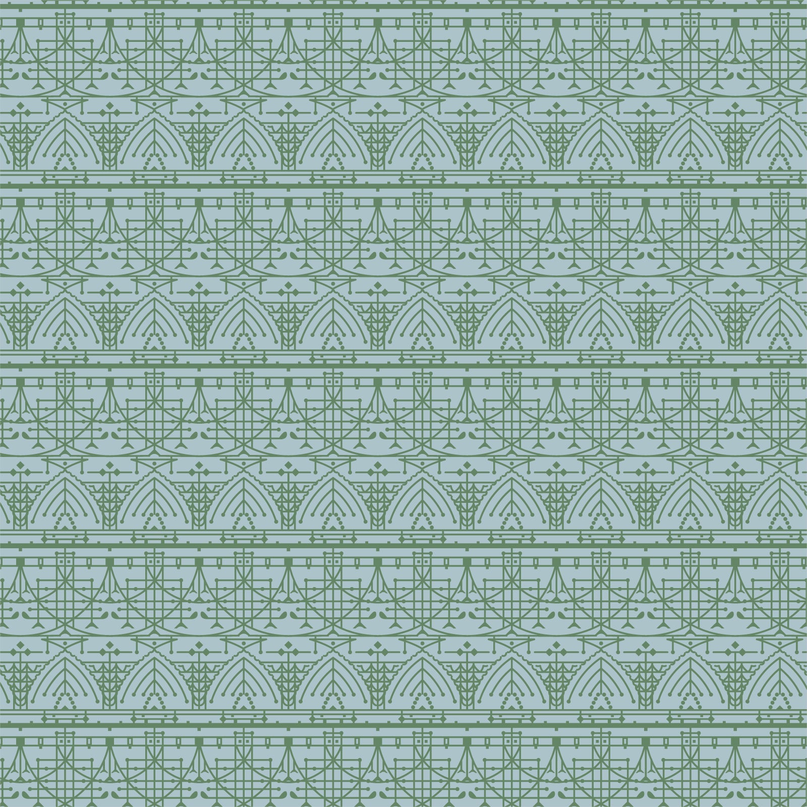 Frank Lloyd Wright Collection by Cloud9 | The House Beautiful Design B - Sky Blue (227549) | 100% Organic Cotton